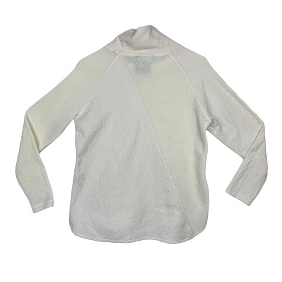 wooly bully women's large white cowl neck pullover sweater corded - Picture 4 of 12